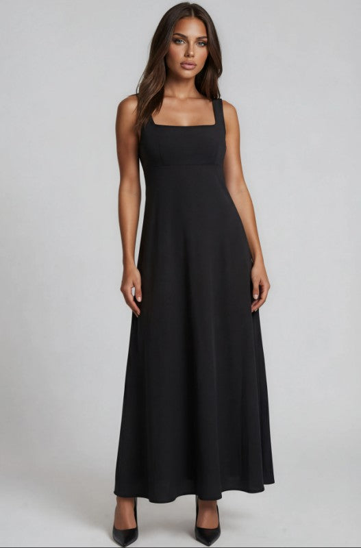 Miss Sparkling Square Neck Fit & Flare Midi Dr